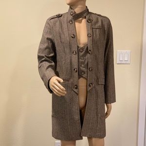 Men’s slimming Peatcoat with attached waist coat